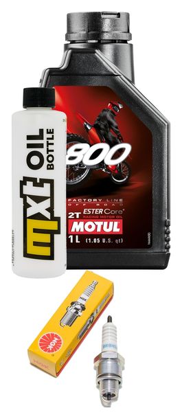 Inspektionspaket 1L 2-Takt-Öl + 1x Zündkerze für SYM Jet 100 ccm
