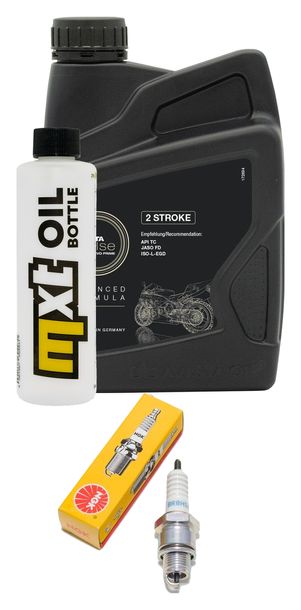 1L 2-stroke oil inspection package + 1x spark plug for SYM Jet 100 ccm