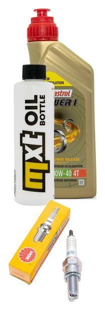 Inspektionspaket 1L 10W-40 + Ölfilter + 1x Zündkerze für SYM CityCom, Yamaha Tricity Aerox 4 50 / 125 ccm