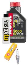 Inspektionspaket 1L 10W-40 + Ölfilter + 1x Zündkerze für SYM CityCom, Yamaha Tricity Aerox 4 50 / 125 ccm