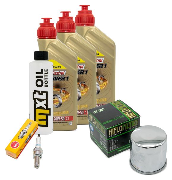Inspektionspaket 3L 20W-50 + Ölfilter + 1x Zündkerze für Suzuki AN ZA Burgman 650 ccm Bj. 2013