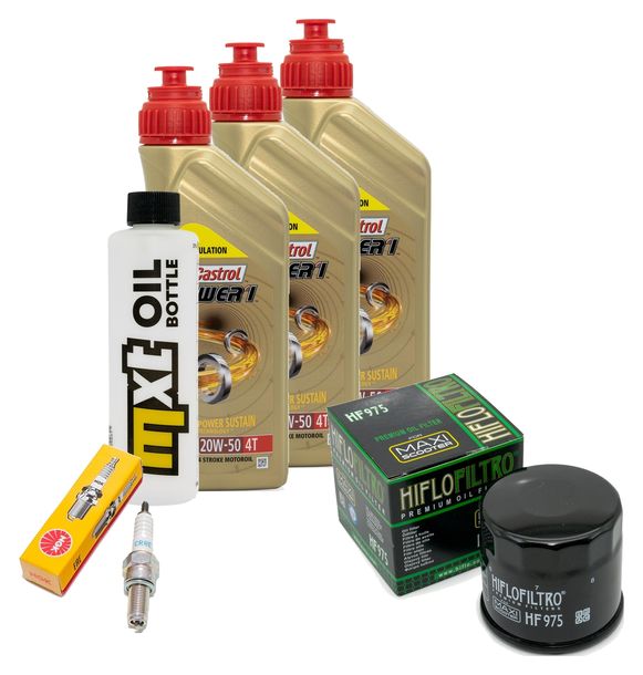 Inspektionspaket 3L 20W-50 + Ölfilter + 1x Zündkerze für Suzuki AN ZA Burgman 650 ccm Bj. 2013