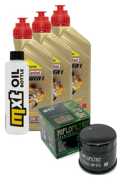Inspektionspaket 3L 20W-50 + Ölfilter + 1x Zündkerze für Suzuki AN ZA Burgman 650 ccm Bj. 2013
