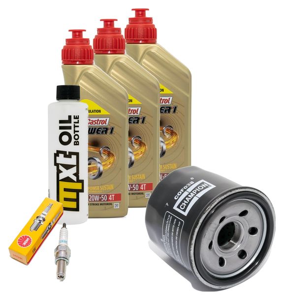 Inspektionspaket 3L 20W-50 + Ölfilter + 1x Zündkerze für Suzuki AN ZA Burgman 650 ccm Bj. 2013