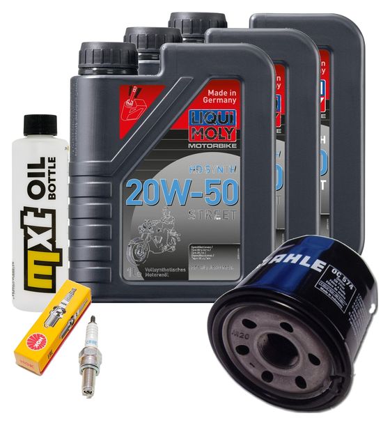 Inspektionspaket 3L 20W-50 + Ölfilter + 1x Zündkerze für Suzuki AN ZA Burgman 650 ccm Bj. 2013