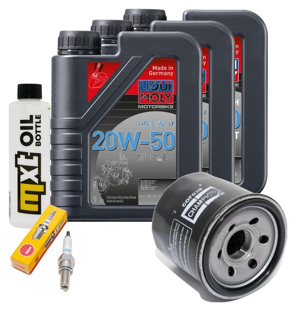 Inspektionspaket 3L 20W-50 + Ölfilter + 1x Zündkerze für Suzuki AN ZA Burgman 650 ccm Bj. 2013