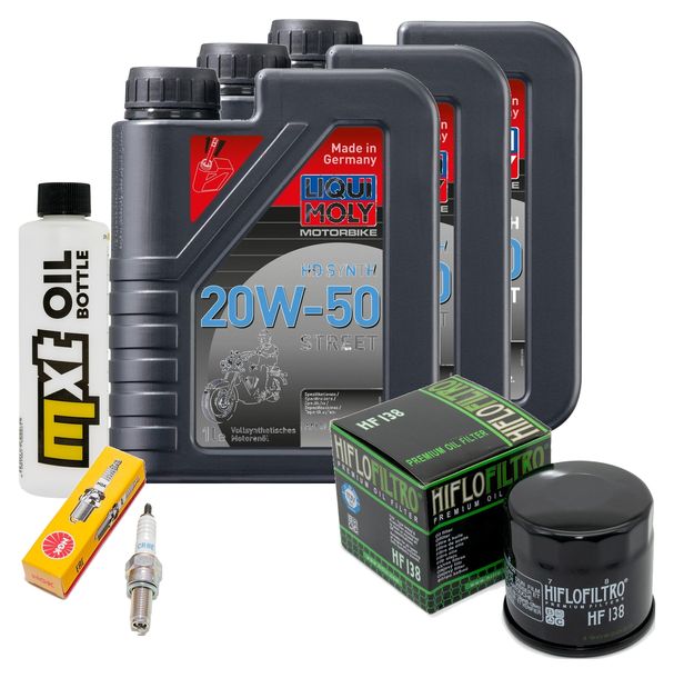 Inspektionspaket 3L 20W-50 + Ölfilter + 1x Zündkerze für Suzuki AN ZA Burgman 650 ccm Bj. 2013