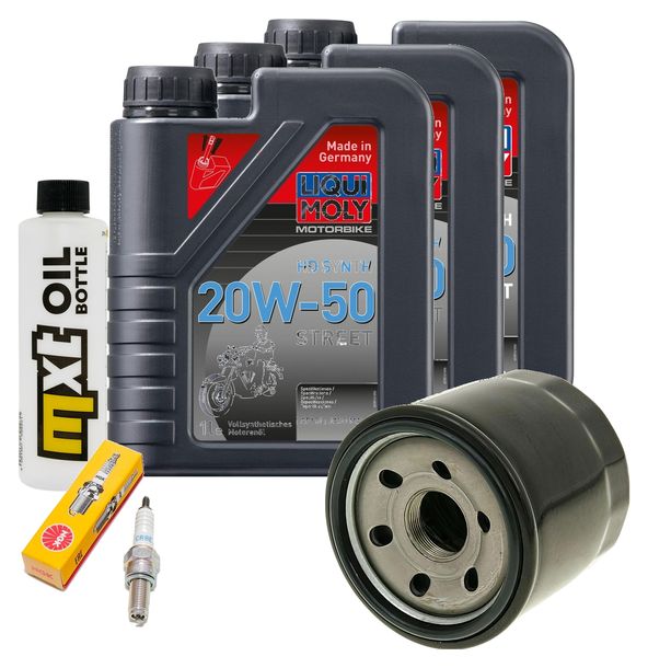 Inspektionspaket 3L 20W-50 + Ölfilter + 1x Zündkerze für Suzuki AN ZA Burgman 650 ccm Bj. 2013