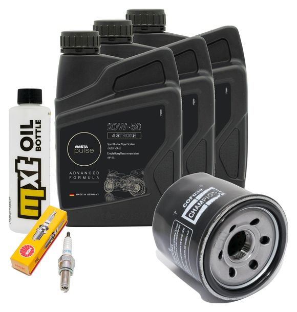 Inspection package 3L 20W-50 + oil filter + 1x spark plug for Suzuki AN ZA Burgman 650 ccm Year 2013
