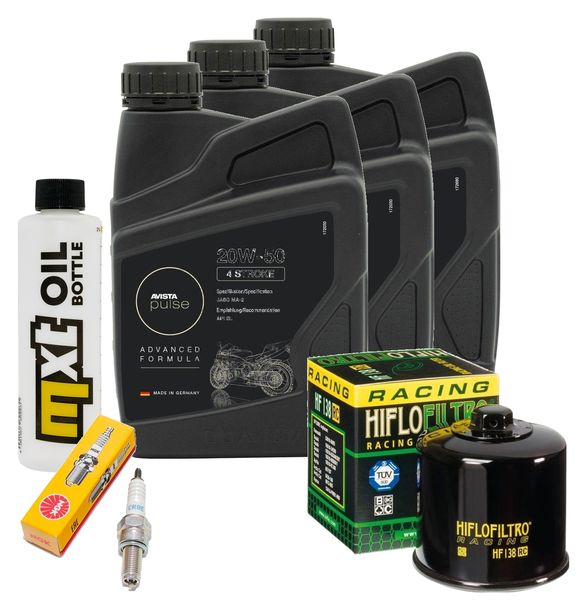 Inspektionspaket 3L 20W-50 + Ölfilter + 1x Zündkerze für Suzuki AN ZA Burgman 650 ccm Bj. 2013