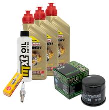 Paquete de inspección 3L 20W-50 + filtro de aceite + 1x bujía para Suzuki AN ZA Burgman 650 ccm Año 2013