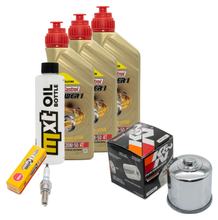 Pacote de Inspeção 3L 20W-50 + Filtro de Óleo + 1x Vela de Ignição para Suzuki AN ZA Burgman 650 ccm Ano 2013