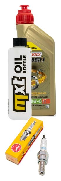 Pacchetto di ispezione 1L 10W-40 + filtro olio + 1x candela per SYM GTS EVO i 125 ccm