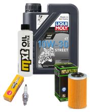 Kit d'inspection 1L 10W-30 + filtre à huile + 1x bougie pour SYM Joyride 125 ccm Année 2004