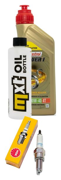 Pacchetto di ispezione 1L 10W-40 + filtro olio + 1x candela per SYM Joymax EVO i Cruisym, Yamaha N-Max 125 ccm