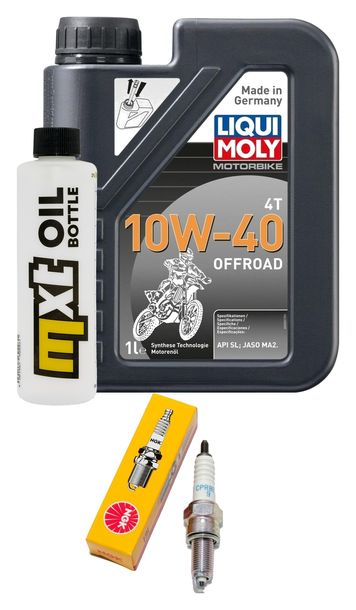 Inspektionspaket 1L 10W-40 + Ölfilter + 1x Zündkerze für SYM Joymax EVO i Cruisym, Yamaha N-Max 125 ccm