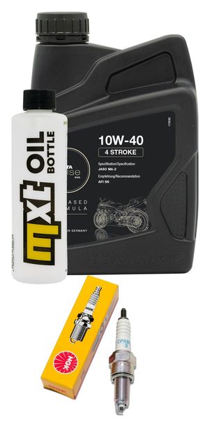 Inspektionspaket 1L 10W-40 + Ölfilter + 1x Zündkerze für SYM Joymax EVO i Cruisym, Yamaha N-Max 125 ccm