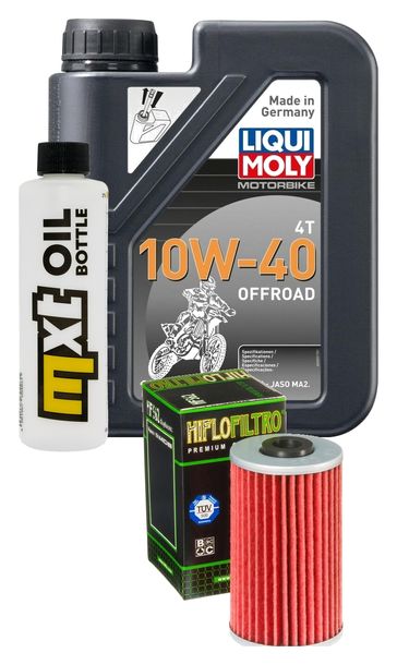 Paquete de inspección 1L 10W-40 + filtro de aceite + 1x bujía para SYM VS 125 ccm