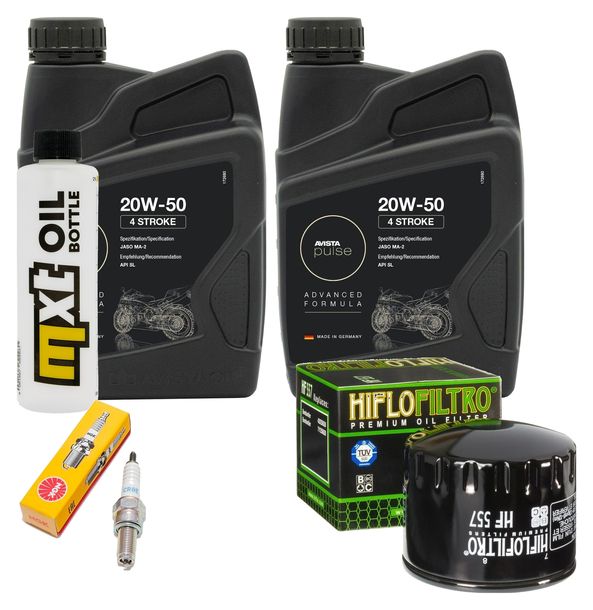 Inspektionspaket 2L 20W-50 + Ölfilter + 1x Zündkerze für SYM CityCom i 300 ccm