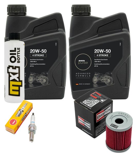 Inspektionspaket 2L 20W-50 + Ölfilter + 1x Zündkerze für SYM Maxsym i 400 ccm