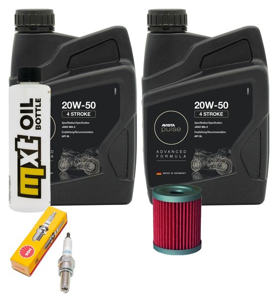 Paquete de inspección 2L 20W-50 + filtro de aceite + 1x bujía para SYM Maxsym i 400 ccm