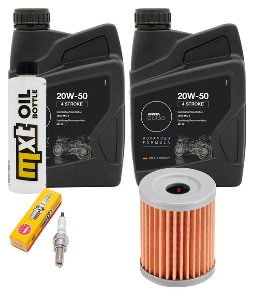 Inspektionspaket 2L 20W-50 + Ölfilter + 1x Zündkerze für SYM Maxsym i 400 ccm