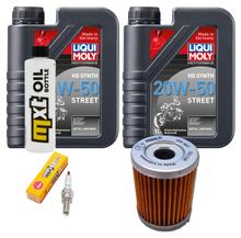 Pacote de Inspeção 2L 20W-50 + Filtro de Óleo + 1x Vela de Ignição para SYM Maxsym i 400 ccm