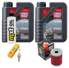 Pacote de Inspeção 2L 20W-50 + Filtro de Óleo + 1x Vela de Ignição para SYM Maxsym i 400 ccm