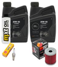 Pacote de Inspeção 2L 20W-50 + Filtro de Óleo + 1x Vela de Ignição para SYM Maxsym i 400 ccm