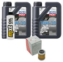 Inspection package 2L 10W-30 + oil filter + 1x spark plug for Yamaha XC T Cygnus 125 ccm Year 1995