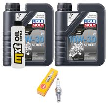Inspection package 2L 10W-30 + oil filter + 1x spark plug for Yamaha XC T Cygnus 125 ccm Year 1995