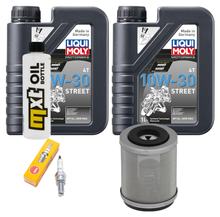 Paquete de inspección 2L 10W-30 + filtro de aceite + 1x bujía para Yamaha XC F Cygnus 125 ccm Año 2000