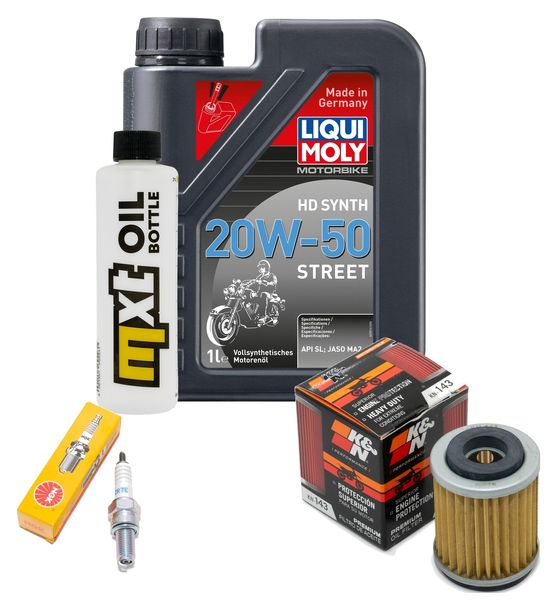Inspektionspaket 1L 20W-50 + Ölfilter + 1x Zündkerze für Yamaha XC Cygnus X 125 ccm Bj. 2005