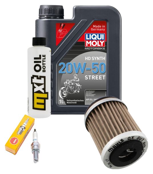 Inspektionspaket 1L 20W-50 + Ölfilter + 1x Zündkerze für Yamaha XC Cygnus X 125 ccm Bj. 2005