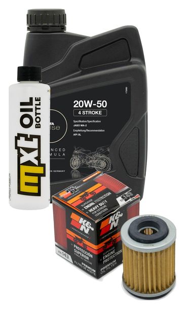 Inspection package 1L 20W-50 + oil filter + 1x spark plug for Yamaha XC Cygnus X 125 ccm Year 2005