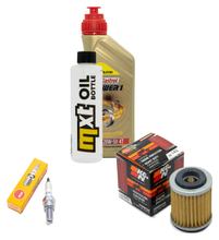 Pacote de Inspeção 1L 20W-50 + Filtro de Óleo + 1x Vela de Ignição para Yamaha XC Cygnus X 125 ccm Ano 2005