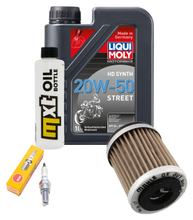Kit d'inspection 1L 20W-50 + filtre à huile + 1x bougie pour Yamaha XC Cygnus X 125 ccm Année 2005