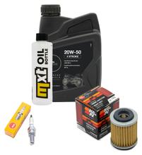 Kit d'inspection 1L 20W-50 + filtre à huile + 1x bougie pour Yamaha XC Cygnus X 125 ccm Année 2005