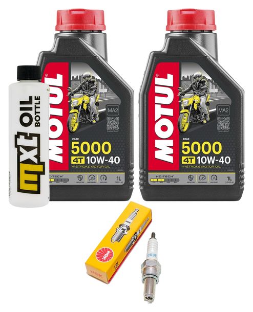 Paquete de inspección 2L 10W-40 + filtro de aceite + 1x bujía para Yamaha YP Majesty 125 ccm Año 2001