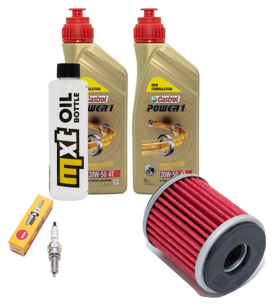 Inspection package 2L 20W-50 + oil filter + 1x spark plug for Yamaha VP X-City YP X-Max 125 ccm Year 2008 - 2010