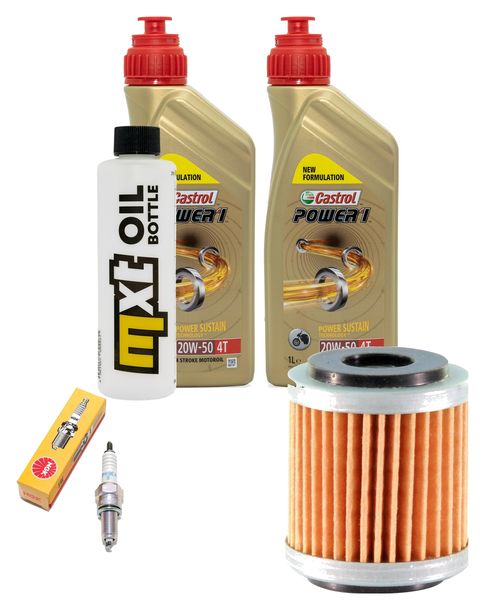 Inspektionspaket 2L 20W-50 + Ölfilter + 1x Zündkerze für Yamaha VP X-City YP X-Max 125 ccm Bj. 2008 - 2010