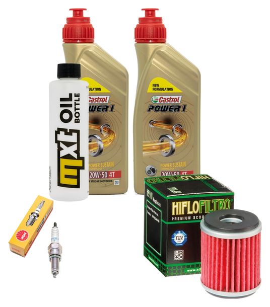 Inspektionspaket 2L 20W-50 + Ölfilter + 1x Zündkerze für Yamaha VP X-City YP X-Max 125 ccm Bj. 2008 - 2010