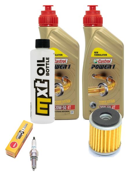 Inspektionspaket 2L 20W-50 + Ölfilter + 1x Zündkerze für Yamaha VP X-City YP X-Max 125 ccm Bj. 2008 - 2010