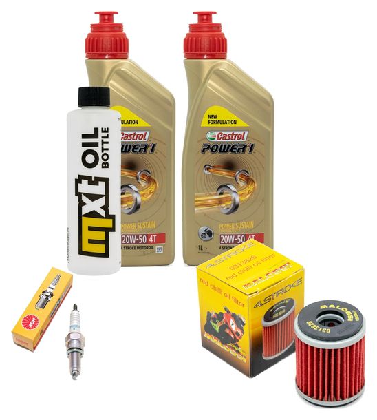 Inspektionspaket 2L 20W-50 + Ölfilter + 1x Zündkerze für Yamaha VP X-City YP X-Max 125 ccm Bj. 2008 - 2010
