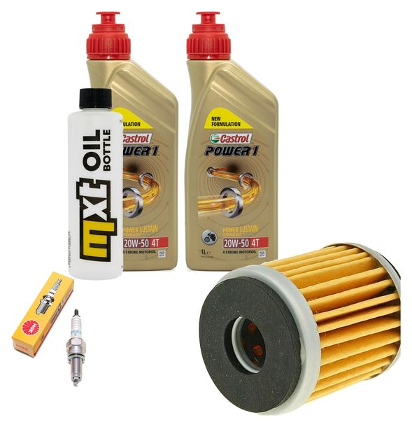 Inspektionspaket 2L 20W-50 + Ölfilter + 1x Zündkerze für Yamaha VP X-City YP X-Max 125 ccm Bj. 2008 - 2010