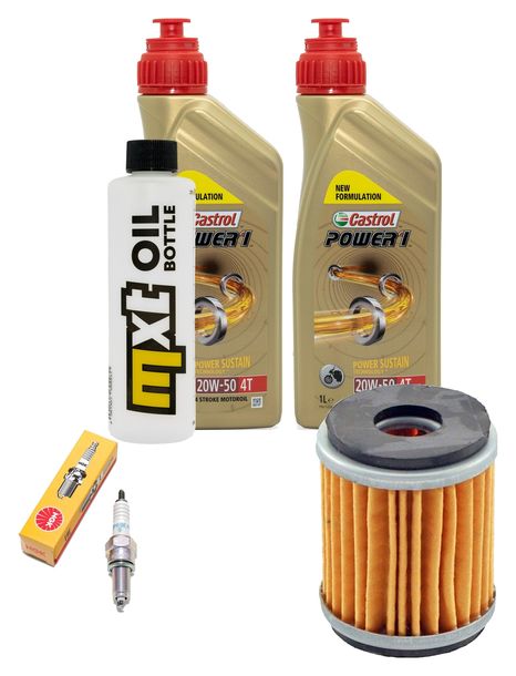 Inspektionspaket 2L 20W-50 + Ölfilter + 1x Zündkerze für Yamaha VP X-City YP X-Max 125 ccm Bj. 2008 - 2010