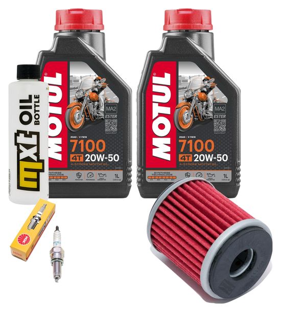 Inspektionspaket 2L 20W-50 + Ölfilter + 1x Zündkerze für Yamaha VP X-City YP X-Max 125 ccm Bj. 2008 - 2010