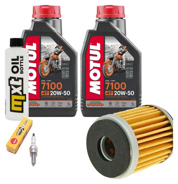 Inspektionspaket 2L 20W-50 + Ölfilter + 1x Zündkerze für Yamaha VP X-City YP X-Max 125 ccm Bj. 2008 - 2010