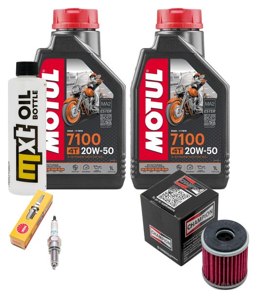 Inspektionspaket 2L 20W-50 + Ölfilter + 1x Zündkerze für Yamaha VP X-City YP X-Max 125 ccm Bj. 2008 - 2010