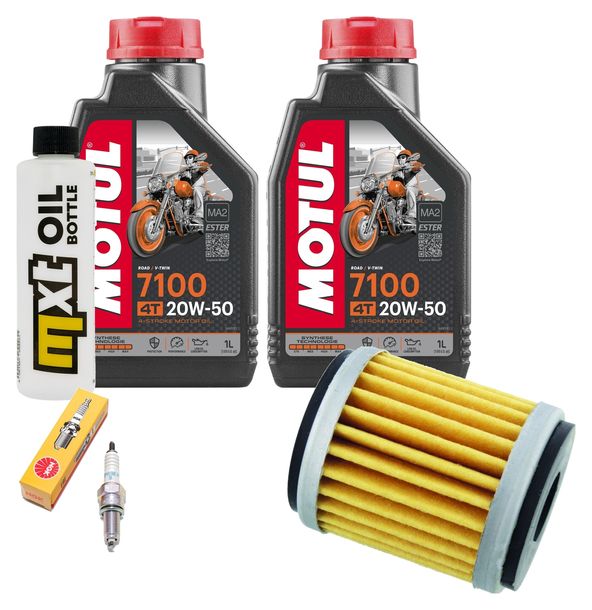Inspektionspaket 2L 20W-50 + Ölfilter + 1x Zündkerze für Yamaha VP X-City YP X-Max 125 ccm Bj. 2008 - 2010